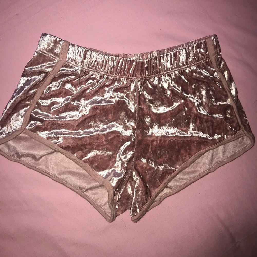 Pink Velvet Shorts